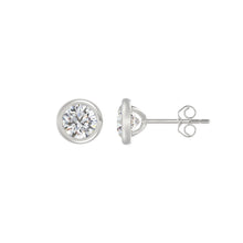 Load image into Gallery viewer, LADIES SOLITAIRE EARRINGS 2CT ROUND DIAMOND 14K WHITE GOLD
