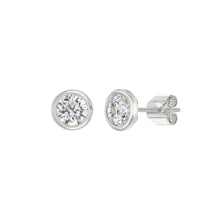 Load image into Gallery viewer, LADIES SOLITAIRE EARRINGS 2CT ROUND DIAMOND 14K WHITE GOLD
