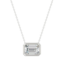 Load image into Gallery viewer, LADIES SOLITAIRE PENDANT 1CT EMERALD DIAMOND 14K WHITE GOLD WITH CHAIN
