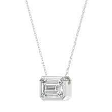 Load image into Gallery viewer, LADIES SOLITAIRE PENDANT 1CT EMERALD DIAMOND 14K WHITE GOLD WITH CHAIN
