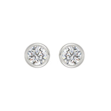 Load image into Gallery viewer, LADIES SOLITAIRE EARRINGS 3CT ROUND DIAMOND 14K WHITE GOLD

