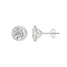Load image into Gallery viewer, LADIES SOLITAIRE EARRINGS 3CT ROUND DIAMOND 14K WHITE GOLD
