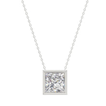 Load image into Gallery viewer, LADIES SOLITAIRE PENDANT 2CT PRINCESS DIAMOND 14K WHITE GOLD
