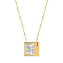 Load image into Gallery viewer, LADIES SOLITAIRE PENDANT 2CT PRINCESS DIAMOND 14K YELLOW GOLD
