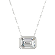 Load image into Gallery viewer, LADIES SOLITAIRE PENDANT 2CT EMERALD DIAMOND 14K WHITE GOLD

