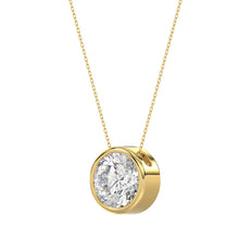 Load image into Gallery viewer, LADIES SOLITAIRE PENDANT 2CT ROUND DIAMOND 14K YELLOW GOLD
