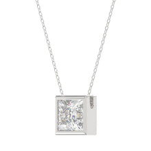 Load image into Gallery viewer, LADIES SOLITAIRE PENDANT 3CT PRINCESS DIAMOND 14K WHITE GOLD

