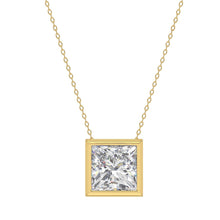 Load image into Gallery viewer, LADIES SOLITAIRE PENDANT 3CT PRINCESS DIAMOND 14K YELLOW GOLD
