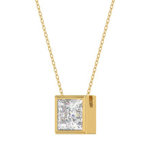 Load image into Gallery viewer, LADIES SOLITAIRE PENDANT 3CT PRINCESS DIAMOND 14K YELLOW GOLD

