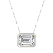 Load image into Gallery viewer, LADIES SOLITAIRE PENDANT 3CT EMERALD DIAMOND 14K WHITE GOLD

