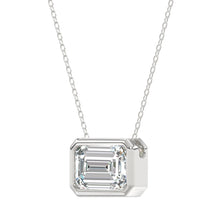 Load image into Gallery viewer, LADIES SOLITAIRE PENDANT 3CT EMERALD DIAMOND 14K WHITE GOLD
