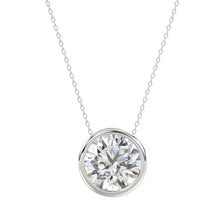Load image into Gallery viewer, LADIES SOLITAIRE PENDANT 3CT ROUND DIAMOND 14K WHITE GOLD
