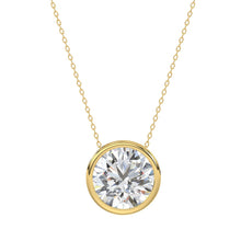 Load image into Gallery viewer, LADIES SOLITAIRE PENDANT 3CT ROUND DIAMOND 14K YELLOW GOLD
