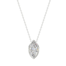 Load image into Gallery viewer, LADIES SOLITAIRE PENDANT 1CT MARQUISE DIAMOND 14K WHITE GOLD WITH CHAIN
