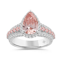 Load image into Gallery viewer, LADIES RING 3 1/4CT ROUND/PEAR DIAMOND 14K WHITE GOLD (CENTER STONE PEAR DIAMOND 2CT )
