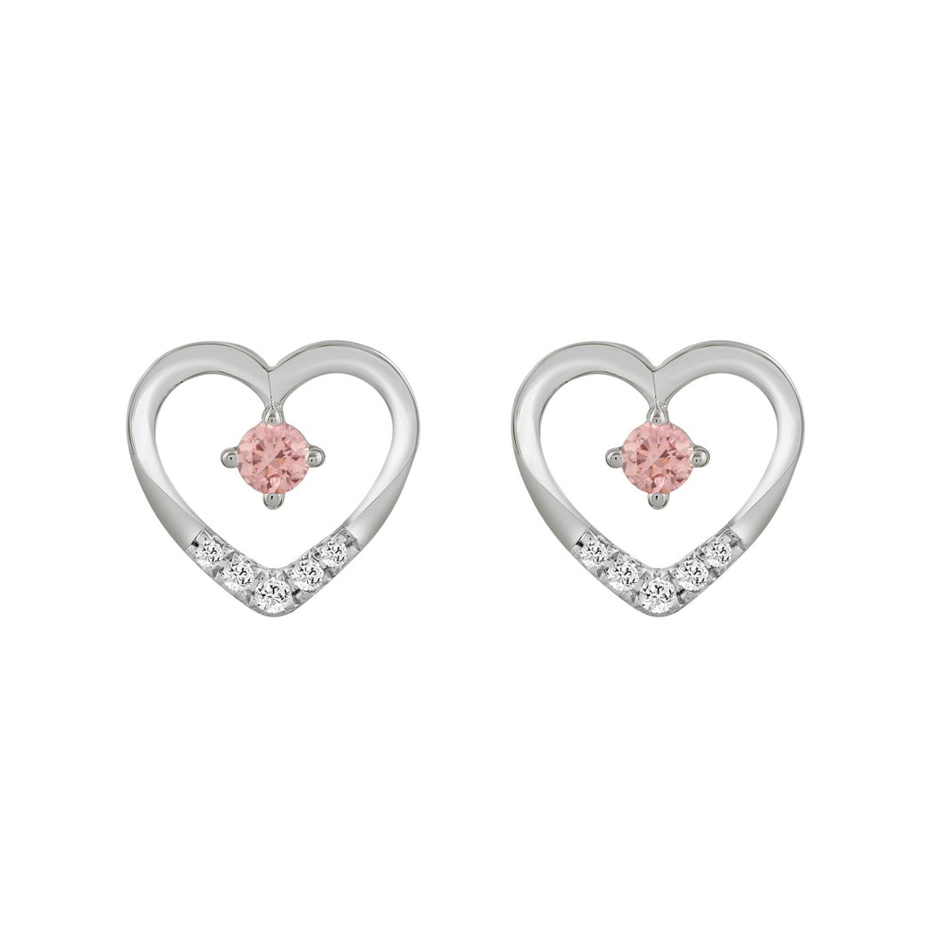 LADIES EARRINGS 1/3CT ROUND DIAMOND 14K WHITE GOLD (CENTER STONE ROUND DIAMOND 1/5CT )