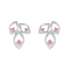 Load image into Gallery viewer, LADIES EARRINGS 1/2CT ROUND DIAMOND 14K WHITE GOLD (CENTER STONE ROUND DIAMOND 1/3CT )
