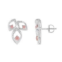Load image into Gallery viewer, LADIES EARRINGS 1/2CT ROUND DIAMOND 14K WHITE GOLD (CENTER STONE ROUND DIAMOND 1/3CT )

