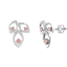 Load image into Gallery viewer, LADIES EARRINGS 1/2CT ROUND DIAMOND 14K WHITE GOLD (CENTER STONE ROUND DIAMOND 1/3CT )
