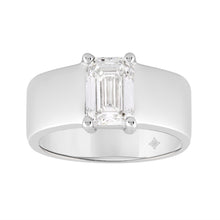Load image into Gallery viewer, LADIES RING 2CT EMERALD DIAMOND 14K WHITE GOLD 
