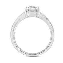 Load image into Gallery viewer, LADIES RING 2CT EMERALD DIAMOND 14K WHITE GOLD 
