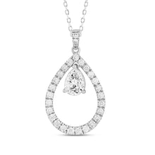 Load image into Gallery viewer, 14K WHITE GOLD 1.00CT ROUND/PEAR DIAMOND LADIES PENDANT WITH CHAIN
