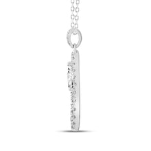 Load image into Gallery viewer, 14K WHITE GOLD 1.00CT ROUND/PEAR DIAMOND LADIES PENDANT WITH CHAIN
