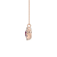 Load image into Gallery viewer, LADIES PENDANT 1/4CT ROUND/RUBY DIAMOND 14K ROSE GOLD (CENTER STONE ROUND DIAMOND 5/8CT )
