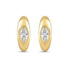 Load image into Gallery viewer, LADIES HOOP EARRINGS 2CT MARQUISE DIAMOND 14K YELLOW GOLD
