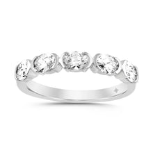 Load image into Gallery viewer, LADIES BAND 1CT OVAL DIAMOND 14K WHITE GOLD
