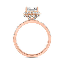 Load image into Gallery viewer, LADIES RING 4.00CT ROUND/EMERALD DIAMOND 14K ROSE GOLD (CENTER STONE EMERALD DIAMOND 3.00CT)
