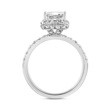 Load image into Gallery viewer, 14K WHITE GOLD 4.00CT ROUND/EMERALD DIAMOND LADIES RING (CENTER STONE EMERALD DIAMOND 3.00CT)
