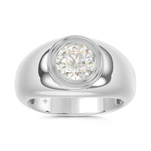 Load image into Gallery viewer, MEN'S RING 2CT ROUND DIAMOND 14K WHITE GOLD (CENTER STONE ROUND DIAMOND 2CT )
