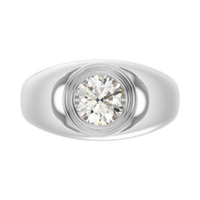 Load image into Gallery viewer, MEN'S RING 2CT ROUND DIAMOND 14K WHITE GOLD (CENTER STONE ROUND DIAMOND 2CT )
