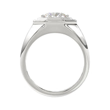 Load image into Gallery viewer, MEN'S RING 2CT ROUND DIAMOND 14K WHITE GOLD (CENTER STONE ROUND DIAMOND 2CT )

