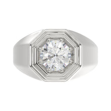 Load image into Gallery viewer, MEN'S RING 2CT ROUND DIAMOND 14K WHITE GOLD (CENTER STONE ROUND DIAMOND 2CT )
