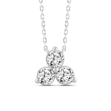Load image into Gallery viewer, LADIES NECKLACE 1CT ROUND DIAMOND 14K WHITE GOLD WITH CHAIN 

