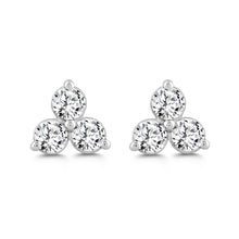 Load image into Gallery viewer, LADIES EARRINGS 1CT ROUND DIAMOND 14K WHITE GOLD 
