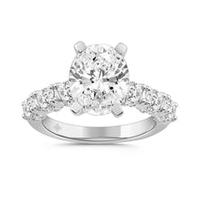 Load image into Gallery viewer, LADIES RING 4 1/2CT ROUND/OVAL DIAMOND 14K WHITE GOLD (CENTER STONE OVAL DIAMOND 3.00CT)
