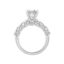 Load image into Gallery viewer, LADIES RING 4 1/2CT ROUND/EMERALD DIAMOND 14K WHITE GOLD (CENTER STONE EMERALD DIAMOND 3.00CT)
