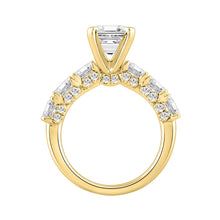 Load image into Gallery viewer, LADIES RING 4 1/2CT ROUND/EMERALD DIAMOND 14K WHITE GOLD (CENTER STONE EMERALD DIAMOND 3.00CT)
