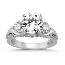Load image into Gallery viewer, LADIES RING 3 1/3CT ROUND DIAMOND 14K WHITE GOLD (CENTER STONE ROUND DIAMOND 2CT )
