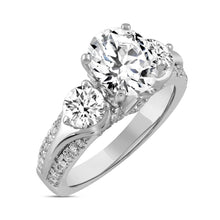 Load image into Gallery viewer, LADIES RING 3 1/3CT ROUND DIAMOND 14K WHITE GOLD (CENTER STONE ROUND DIAMOND 2CT )
