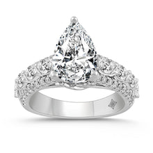 Load image into Gallery viewer, LADIES RING 4 1/4CT ROUND/PEAR/OVAL DIAMOND 14K WHITE GOLD (CENTER STONE PEAR DIAMOND 3CT )
