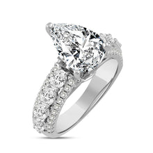 Load image into Gallery viewer, LADIES RING 4 1/4CT ROUND/PEAR/OVAL DIAMOND 14K WHITE GOLD (CENTER STONE PEAR DIAMOND 3CT )
