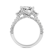 Load image into Gallery viewer, LADIES RING 4 1/2CT ROUND/PRINCESS/TRAPEZOID DIAMOND 14K WHITE GOLD (CENTER STONE PRINCESS DIAMOND 3CT )
