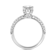 Load image into Gallery viewer, LADIES RING 2 3/4CT ROUND/EMERALD DIAMOND 14K WHITE GOLD (CENTER STONE EMERALD DIAMOND 2CT )
