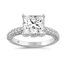 Load image into Gallery viewer, LADIES RING 3 3/4CT ROUND/PRINCESS DIAMOND 14K WHITE GOLD (CENTER STONE PRINCESS DIAMOND 3CT )
