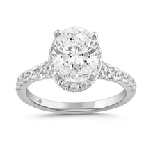 Load image into Gallery viewer, LADIES RING 2 3/4CT ROUND/OVAL DIAMOND 14K WHITE GOLD (CENTER STONE OVAL DIAMOND 2CT )
