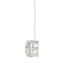 Load image into Gallery viewer, LADIES SOLITAIRE PENDANT WITH UNDER-PASS CHAIN 3CT ROUND DIAMOND 14K WHITE GOLD 
